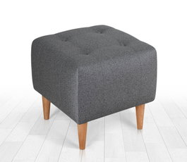 Atelier Del Sofa Puf de Terciopelo Gris - Confort, Estilo y Durabilidad con Patas de Madera. Dimensiones 43x43x43 cm